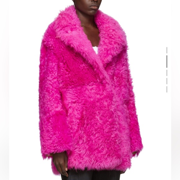 Off-White Pink Fur Kalgan Coat (new with tags). Size 38 - Picture 5 of 6